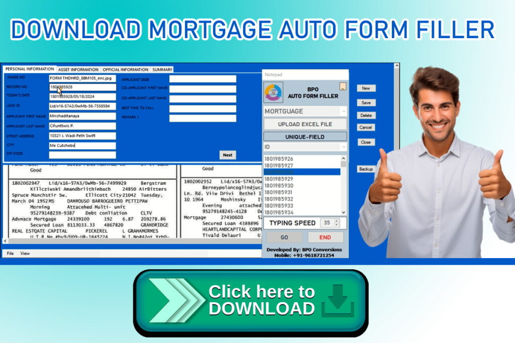 Mortgage Form Filling Auto Typer